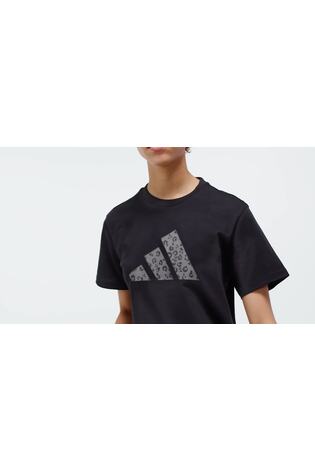 adidas Black Animal Graphic Regular 100% Cotton T-Shirt - Image 2 of 7