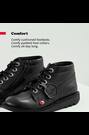 Kickers Black Junior Hi Zip Leather Shoes - Image 2 of 13