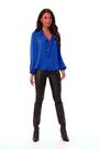 Roman Blue Satin Ruffle Neck Blouse - Image 2 of 6