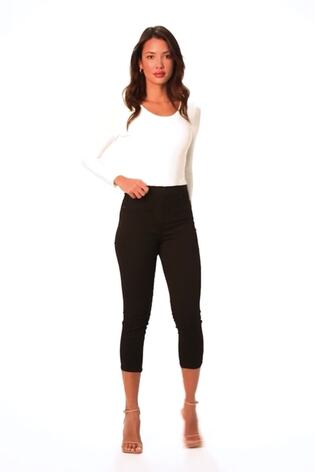 Roman Black Cropped Stretch Denim Leggings - Image 2 of 6