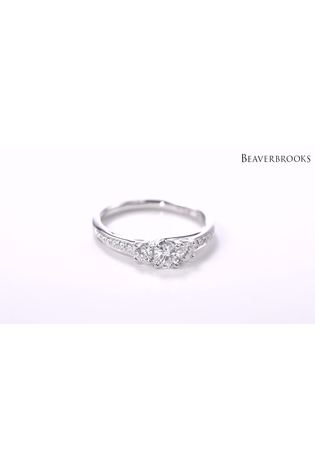Beaverbrooks 18ct White Gold Three Stone Diamond Ring