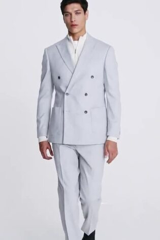 MOSS Tailored Fit Light Grey Flannel Suit: Jacket - Image 2 of 6