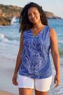 Roman Blue Curve Swirl Print V-Neck Vest - Image 2 of 5