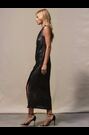 Ro&Zo Metallic Black Jersey One Shoulder Black Dress - Image 2 of 7