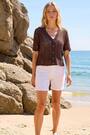 Roman Brown Stitch Detail V-Neck Knit Cardigan - Image 2 of 7