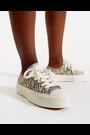 Converse Brown Chuck Taylor All Star Lift Ox Leopard Animal Print Low Top Trainers - Image 2 of 16
