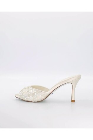 Dune London Cream Minimoon Bridal Kitten Heel Mules - Image 2 of 6