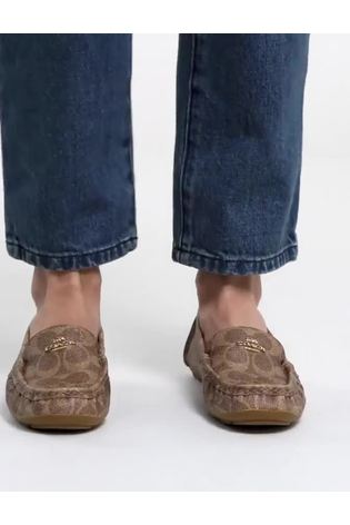 Coach Marley Leather Moccasin Driver Shoes - Image 2 of 6