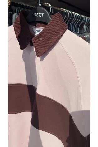 Pink/Brown Striped Long Sleeve Rugby Top - Image 2 of 9