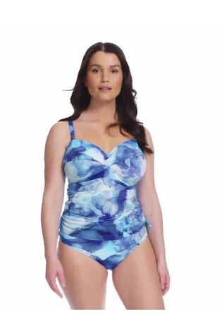 Fantasie Blue Dazzling Saunton Sands Underwire Twist Front Tankini Top - Image 2 of 7