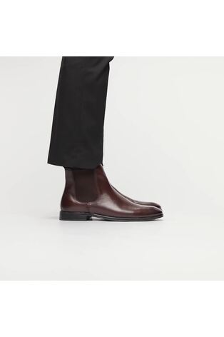 Walk London Brown Leather Oliver Monk Shoes - Image 2 of 7