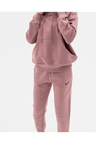 Nike Brown Phoenix Fleece Oversized Mini Swoosh Pullover Hoodie - Image 2 of 11