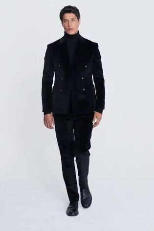 MOSS Ink Blue Slim Fit Corduroy Suit Jacket - Image 2 of 5