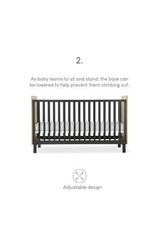Cuddleco Rafi Oak and Black 2 Piece Nursery Furniture Set - Image 2 of 7