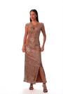 Roman Metallic Sequin Twist Front Maxi Stretch Dress - Image 2 of 6