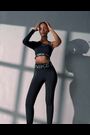 Nike Black Dri-FIT Pro Shine Asymmetrical Cropped Top - Image 2 of 6