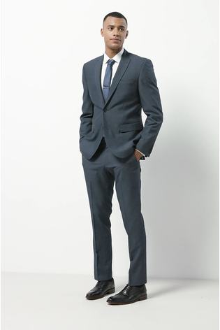Light Grey Regular Fit Two Button Suit Jacket - Image 2 of 11
