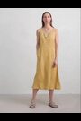 Seasalt Cornwall Yellow Sleeveless Grass Wave 100% Linen Dress - Image 2 of 2