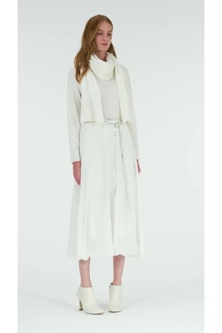 leem Cream Belted Pleated Skirt - Image 2 of 6