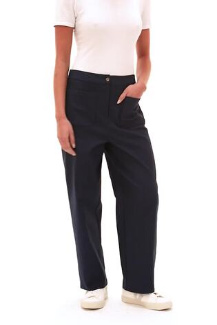 Roman Blue Petite Stripe Print Bengaline Stretch Trousers - Image 2 of 7