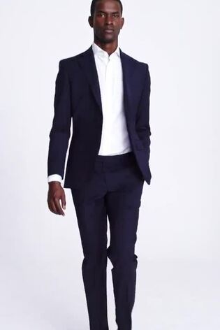 MOSS Dark Navy Blue Tailored Fit Suit: Jacket - Image 2 of 9