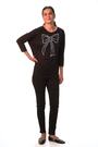 Roman Black Hotfix Embellished Bow T-Shirt - Image 2 of 6
