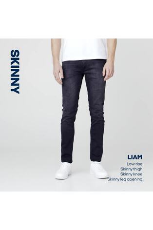 JACK & JONES Black Skinny Fit Liam Jeans - Image 2 of 9