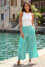 Roman Green Geometric Print Cullotte Trousers - Image 2 of 6