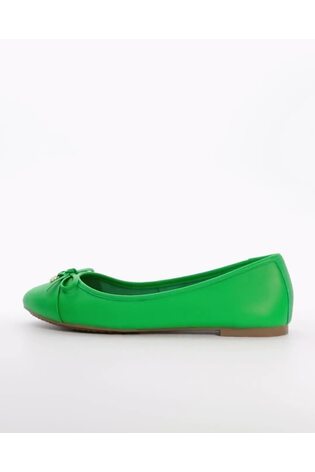 Зеленый - Dune London Hallo Charm Trim Leather Ballet Shoes - Изображение 2 из 7