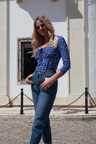 Sosandar Blue Denim Girlfriend Jeans - Image 2 of 6