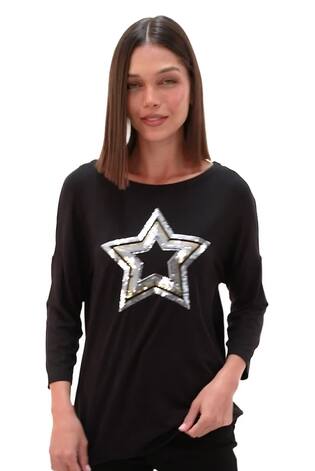 Roman Embelished Sequin Star Stretch Top - Imagen 2 de 6