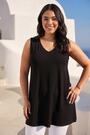 Roman Black Curve Plain V-Neck Vest Top - Image 2 of 6