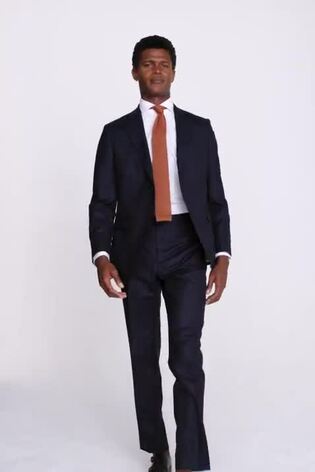 MOSS x Barberis Blue Tailored Fit Suit Jacket - Image 2 of 8 MOSS x Barberis Blue Tailored Fit Suit Jacket - Image 2 of 8