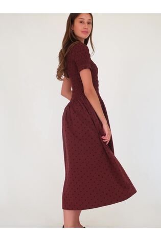 Açıq Bənövşəyi - Amy Lynn Beatrix Heritage Chekli Pambıq Midaxi paltarı - 8şəkildən 2 şəkil