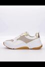 Dune London Gold Eagerly Mix Material Chunky Trainers - Image 2 of 6
