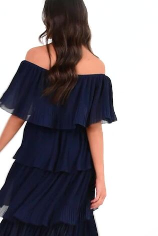 Quiz navy bardot dress clearance
