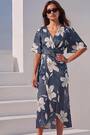 Roman Blue Printed Wrap Dress - Image 2 of 5