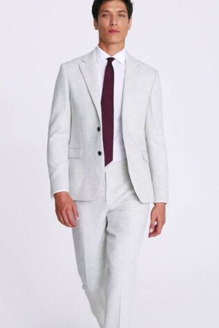 MOSS Slim Fit Grey Donegal Tweed Suit: Jacket