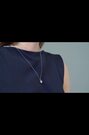Karen Millen Silver Tone Crystal Dot Pendant Necklace - Image 2 of 7