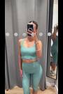 Green Gingham Active Power Scoop Back Sports Bra - Image 2 of 9