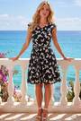Roman Black Petite Butterfly Tie Waist Dress - Image 2 of 6