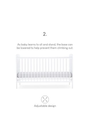 CuddleCo White Juliet Cot Bed With Mother&Baby First Gold Foam Mattress - Image 2 of 7
