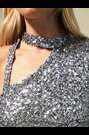Ro&Zo Silver Pewter Sequin One Shoulder Top - Image 2 of 8