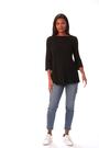 Roman Black Crochet Knit Tunic Top - Image 2 of 6