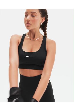 Nike Black Swoosh Light-Support Sports Bra - Image 2 of 7