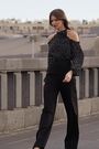 Sosandar Black Corsage 2 In 1 Style Cold Shoulder Jumpsuit - Image 2 of 6