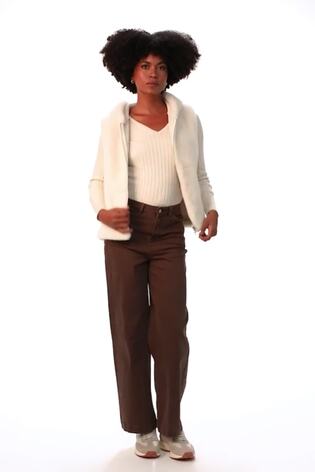 Natural - Chaleco con capucha de piel sintética Roman - Imagen 2 de 6