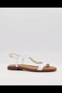 Dune London White Lotty Chain T-Bar Flat Sandals - Image 2 of 6