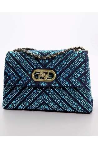Dune London Blue Small Regent Quilted Shoulder Bag - Image 2 of 5