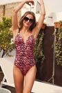 Sosandar Pink Animal Print Body Sculpting Ruched Detail Swimsuit - Image 2 of 5